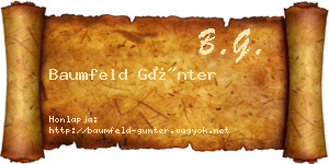 Baumfeld Günter névjegykártya